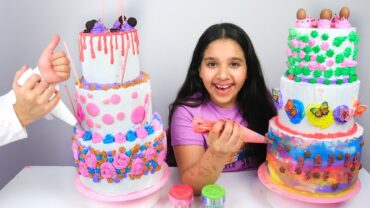 تحدي تزيين كيكة ثلاث طبقات شوفوا مين سوا أحلى كيكة ! 3 LAYER CAKE DECORATING CHALLENGE