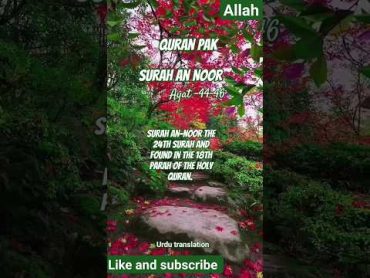 Surah An Noor Ayat 4446Quran  Pak Urdu translation islamicbest youtubeshorts shortsfeed