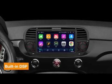 [IA7250FLBS] 7" Fiat 500 Android 13 Octacore Car Stereo with Global 4G LTE CarPlay Android Auto DSP