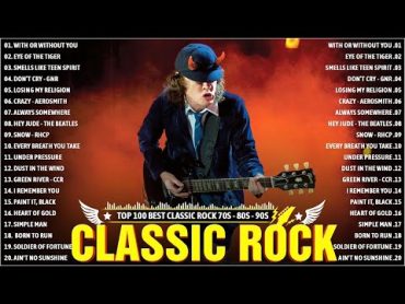 Nirvana, Led Zeppelin, Bon Jovi, Aerosmith, U2, ACDC  Classic Rock Songs 70s 80s 90s Full Album