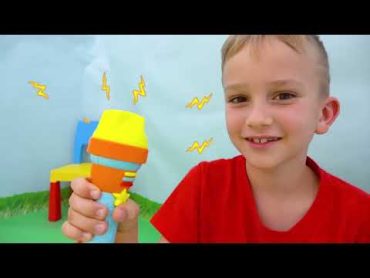 Little Chris pretend play with toys  best videos with small brother