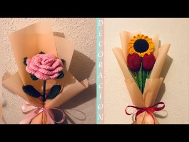 Como envolver un ramo de flores 💐/crochet cualquier tipo de papel 🎀