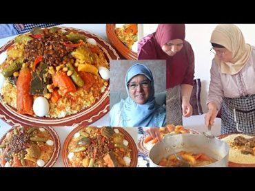 🍛الكسكس بسبع خضاري🥕مع إضافة التفاية للمناسبات من يد الحاجة فاطمة👩‍🍳/ couscous