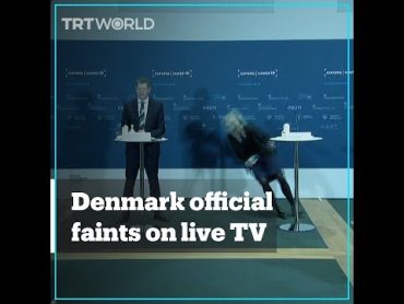 Denmark official faints during Covid19 conference