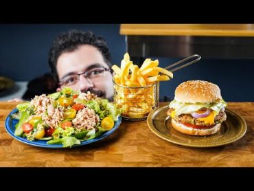 Healthy Tuna Burger / بركر تونا صحي + سلطة تونة مع تتبيلة الزيتون