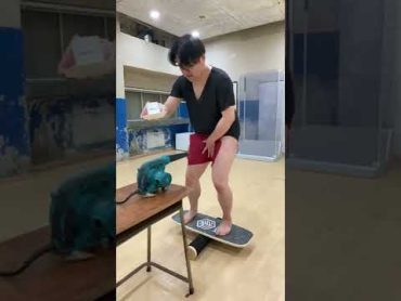 WesP funny video 😂😂😂  Balance Board Tablecloth Pull Challenge with Blower Bloopers ver. Part81