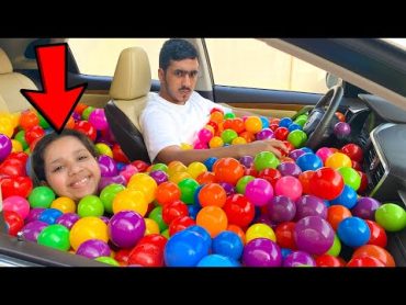 مقلب الكرات الملونة في سيارة بابا!! ردة فعله ضحك 😂  crazy ball pit car prank on dad&39;s car