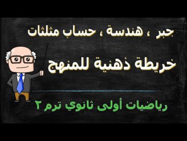 خريطة ذهنية رياضيات جبر ، هندسة ، حساب مثلثات للصف الاول الثانوي ترم ثاني  مراجعة ليلة الامتحان