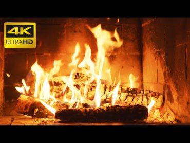 🔥 Relaxing Fireplace (10 HOURS) with Burning Logs and Crackling Fire Sounds for Stress Relief 4K UHD