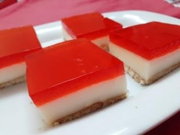 حلى الجلي بالبسكويت/حلى بارد في 10 دقائق وبدون فرن سهل وسريع  من مطبخ ميساء حسين Jelly Cake