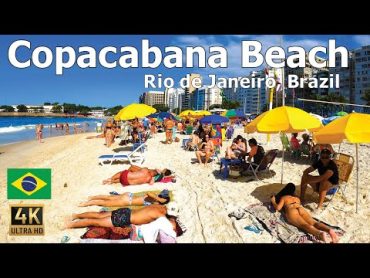 Rio de Janeiro, Brazil 4K  Copacabana Beach Walk in 2024