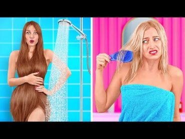 THIN HAIR VS THICK HAIR STRUGGLES  Crazy Girly Problems with Hair  Long VS Short Hair by 123 GO!