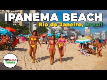 Rio de Janeiro, Brazil  Ipanema Sunny Beach Walking Tour 4K60fps with Captions  Prowalk Tours