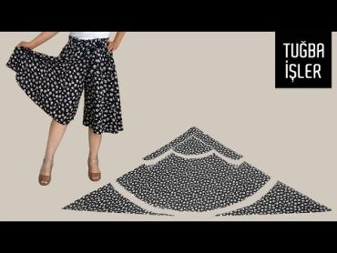 Very Easy Paperbag Belted Culotte Trousers Cutting and Sewing  Tuğba İşler