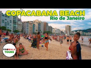 Copacabana Beach Evening Walk  Rio de Janeiro, 🇧🇷  4K60fps with Captions