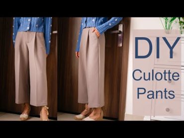 DIY Culotte pants  DIY High Waisted Front Pleated Culotte Pants  Culotte Tousers