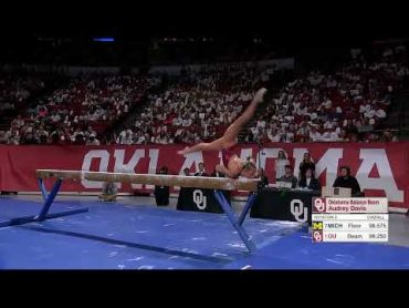 Audrey Davis NearPerfect 9.975 Beam Oklahoma vs Michigan 3124