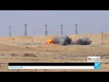 EXCLUSIVE  Syria: Kurds destroy a suicide bomber&39;s truck filled with explosives coming at them