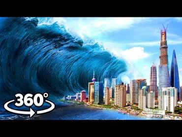 360 TSUNAMI WAVE HITS THE BEACH  How to Survive a Natural Disaster VR 360 Video