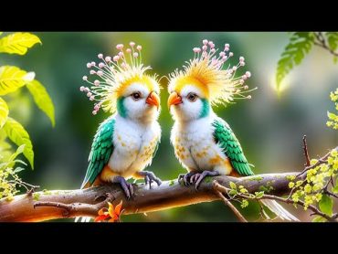 Most Beautiful Tropical Birds  Amazing Birds Chirp  Stress Relief  Healing Nature Sounds