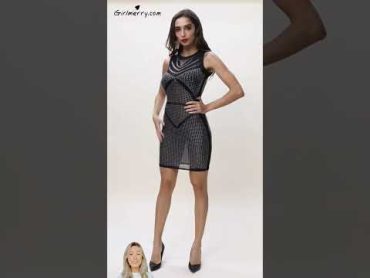 sexy elegant high stretch see through mesh Dress promdresses fashion womensfashion