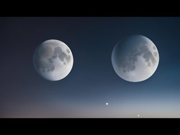 قمر جديد يظهر بالسماء ظهور قمرين بالسماء ظاهرة القمرين  Two moons in the sky