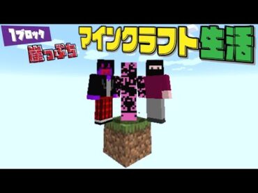 【協力実況】1ブロック崖っぷちマインクラフト生活 1【Minecraft】