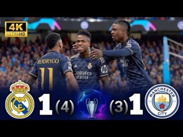 مباراة مجنونة  "ريال مدريد (11){43} مانشستر سيتي" 💥⚡● دوري أبطال أوروبا [2024]🌟🔥تألق لونين🤍¦ 4k 💫