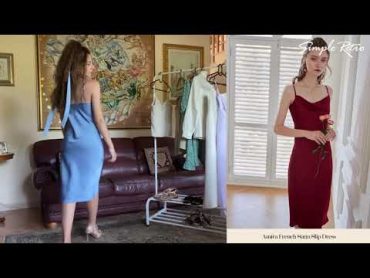 Simple Retro 2021 A/W Review with @Martina Pellicoro  Amira French Satin Slip Dress