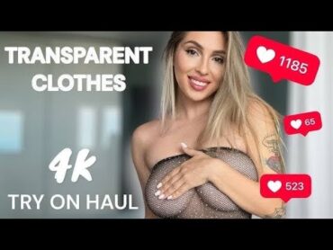 TryOn Haul At The Mall 2024  4K TRANSPARENT MICRO BIKINI COVERUP Try on HAUL!