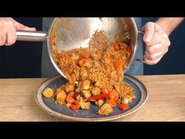 رز مبهر بالدجاج (بالطريقة الأسبانية)  Arroz Con Pollo