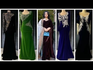 Top Stylish Velvet dress/ Velvet embroidery and maxi dress Fashion/ لباس های مخمل گلدوزی شده ماکسی