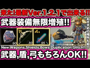 【ティアキン】来た!!最新Ver.1.2.1で武器装備無限増殖!! Weapons Shields Bows Duplication Glitch in 1.2.1 ゼルダの伝説Totk バグ技裏技編