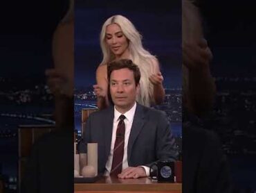 KimKardashian gives Jimmy a face massage with her new SKKN products 😂 shorts