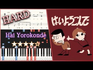 Hai Yorokonde  Kocchi no Kento  Hard Piano Tutorial + Sheets【Piano Arrangement】