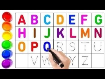 Drawing of abcd, ABC, kids writing along with dotted lines, English for kids, colors, Ant, a  z