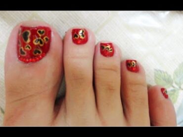 Queen of Hearts (Alice in Wonderland) Inspired Toe Nail Art Tutorial Collaboration