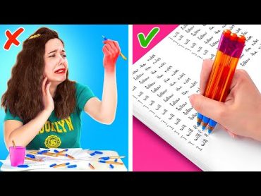 SCHOOL HACKS THAT WILL SAVE YOUR LIFE!  Funny School Supply Hacks by 123 Go! LIVE