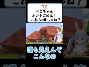 【兎田ぺこら/切り抜き】コメントで「チン〇」と言われたマイクラのぺこら城ｗｗｗ【ホロライブ】