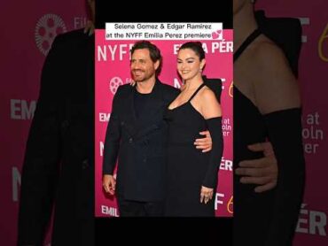 Selena Gomez with costar Edgar Ramirez🖤selenagomez shorts nyff nyffpremiere emiliaperez fyp