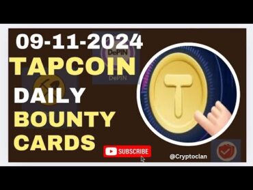 Tap Coin Daily Bounty 9 November  Tap Coin Daily Combo Today