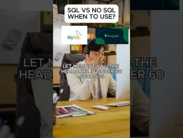 SQL VS NO SQL WHEN AND WHEN TO USE IT? mysql mongodb database backenddevelopment