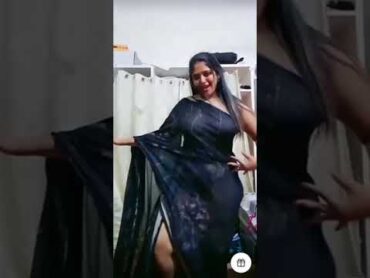 different Outlook black saree on my house dance performance Anu Bhabhi