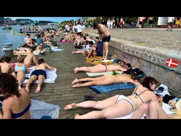 Islands Brygge🇩🇰Harbor Beach  Copenhagen Denmark  Bikini Beach Walk  June 2024  4K HDR