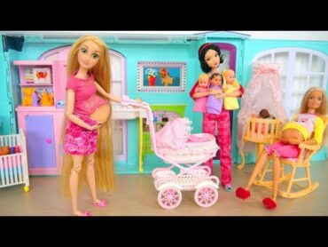 Talking Baby Stroller & Walking Barbie Nursery Playset Poussette de bébé Kinderwagen يتحدث عربة طفل