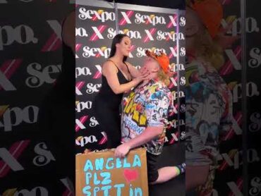 angela white spit in his mouth angela  angelawhite