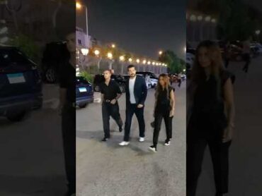 وصول شريف سلامة وزوجته داليا مصطفى في عزاء ناهد رشدي