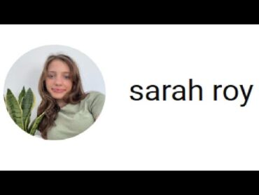 SUBSCRIBE ALERT: Sarah Roy