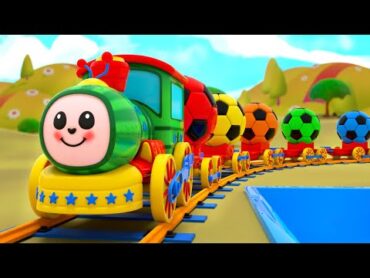 Cocomelon Color Train  Wheels on the Train  Baby Nursery Rhymes