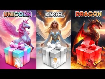 Choose Your Gift...🎁😎😎 3 gift box challenge  Unicorn Angel or Dragon 🦄🐲👩‍🦳